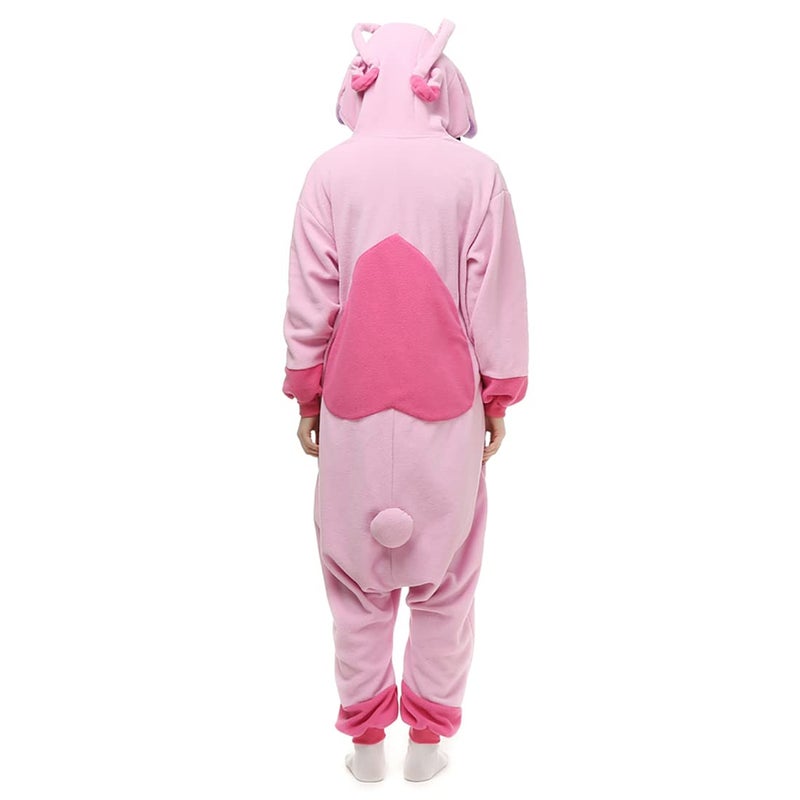 DEAGUI Unisex-Adult Animal Onesies Pajamas Halloween Costume Cosplay Funny Christmas Party Wear Daily Carton Outfit Pink - Image 2